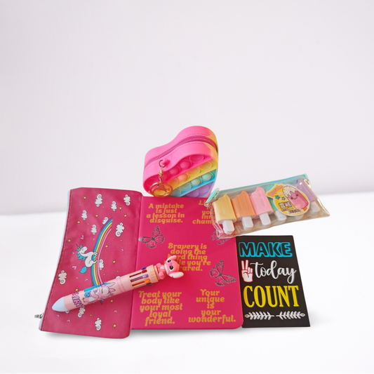 Pink - Stitch-Inspired & Motivational Stationery Bundle